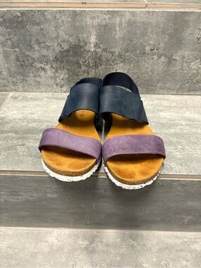 Lola Sabbia for ERIC MICHAEL Blue/Purple Leather Sandals EU 40 | US 9-9.5